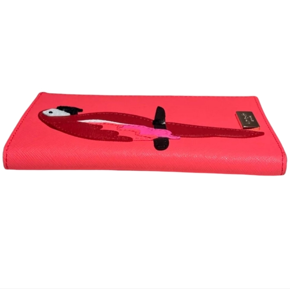 EUC KATE SPADE Imogene Talk The Talk PARROT Leather Wallet/Passport Holder - Picture 4 of 12